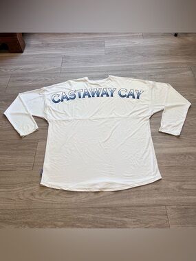 Disney Cruise Line Castaway Cay Spirit Jersey Adult Medium White Long Sleeve